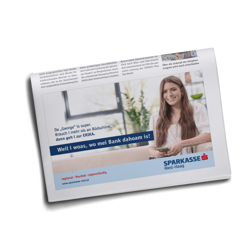 Sparkasse Ried-Haag Printwerbung Inserat