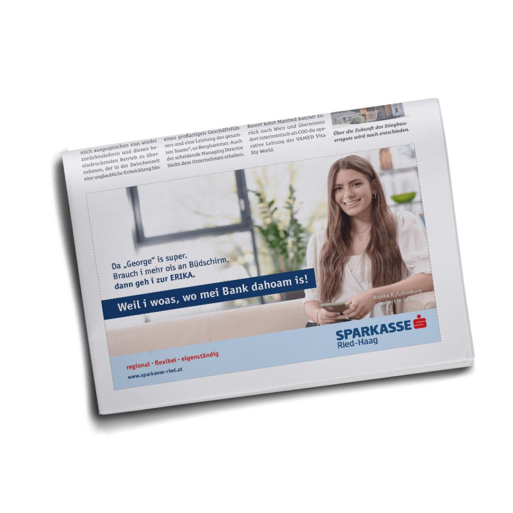 Sparkasse Ried-Haag Printwerbung Inserat