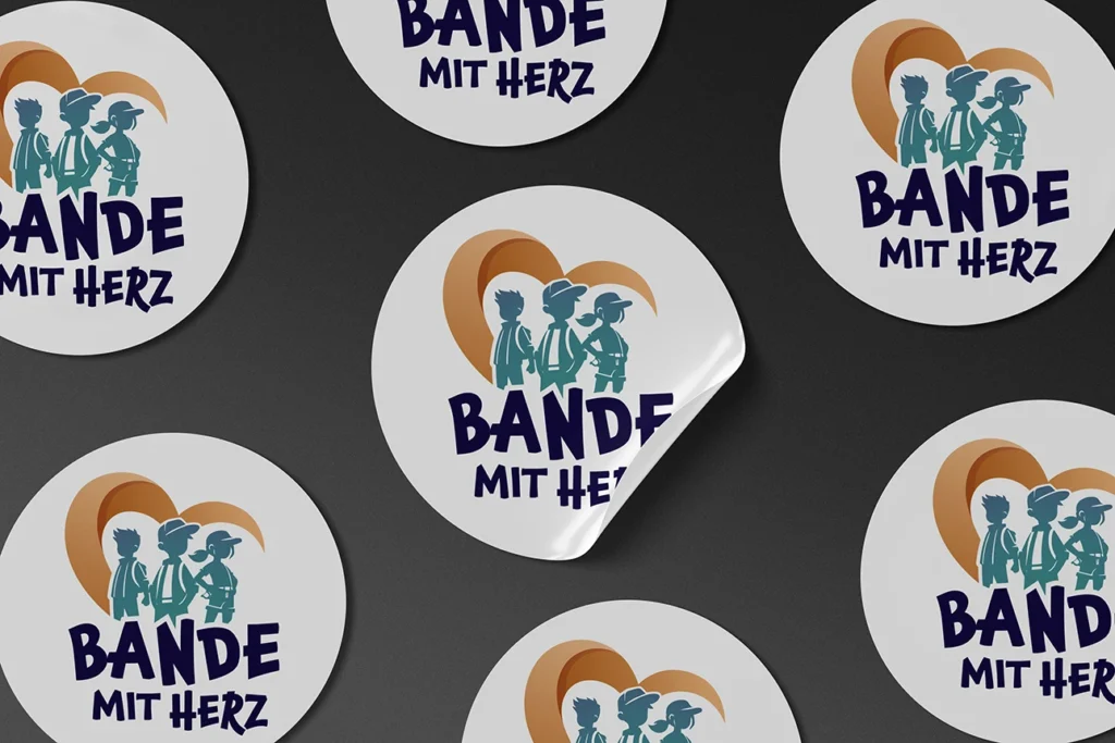 Bande mit Herz Aufkleber